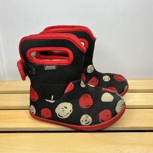 BOGS Toddler Winter Boot Red and Black Polka Dot Rain Snow Shoe Size 8